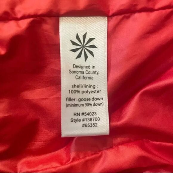 ATHLETA WOMEN'S  RED GOOSE DOWN FULL ZIP JACKET FEATHERDRY PUFFER SIZE  XL - Picture 11 of 13